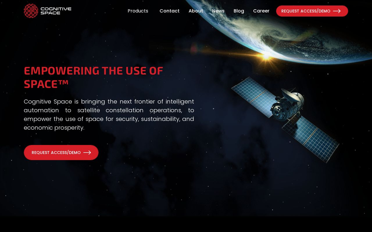 The cognitivespace.com homepage, first screen