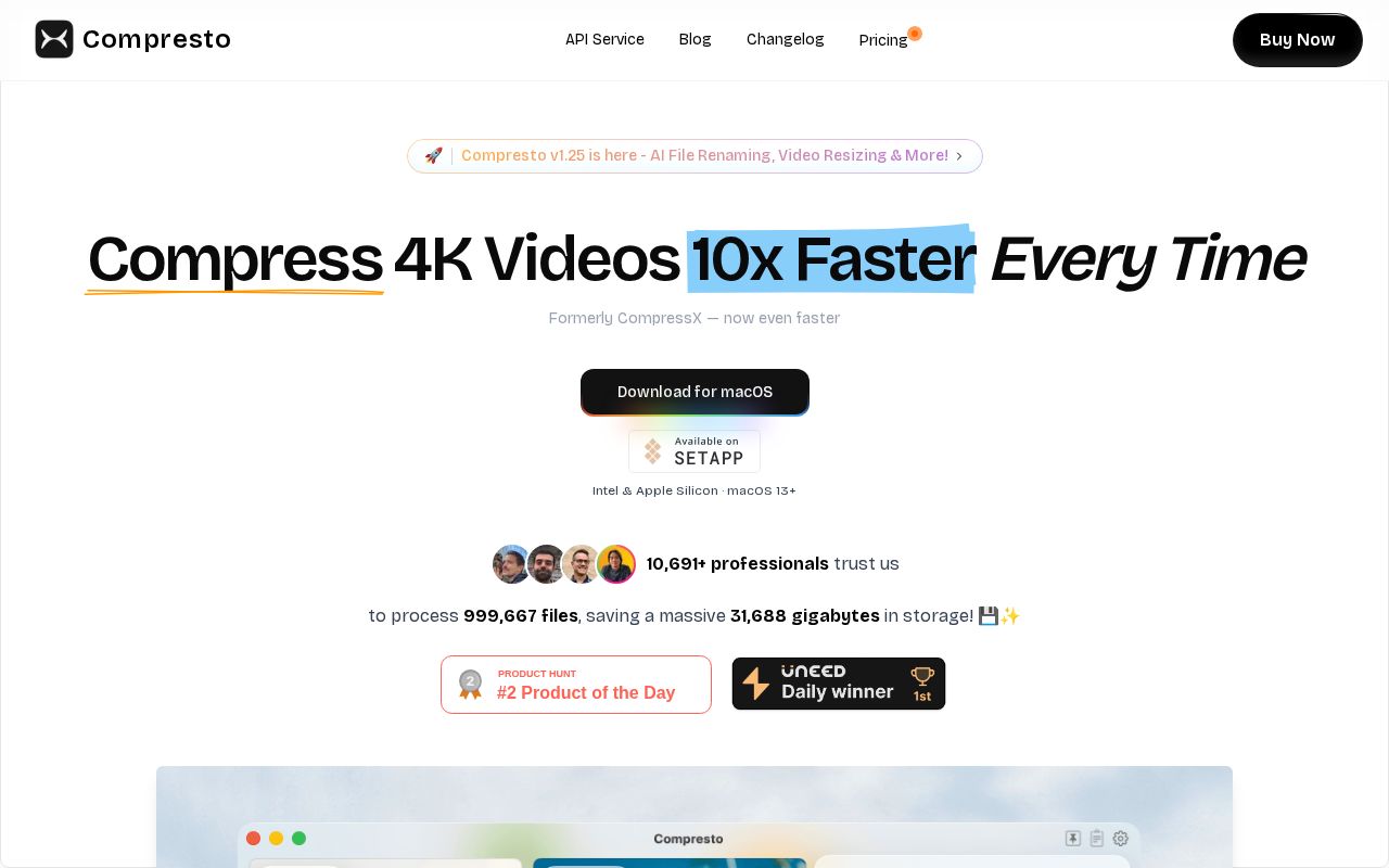 Screenshot of compressx.app