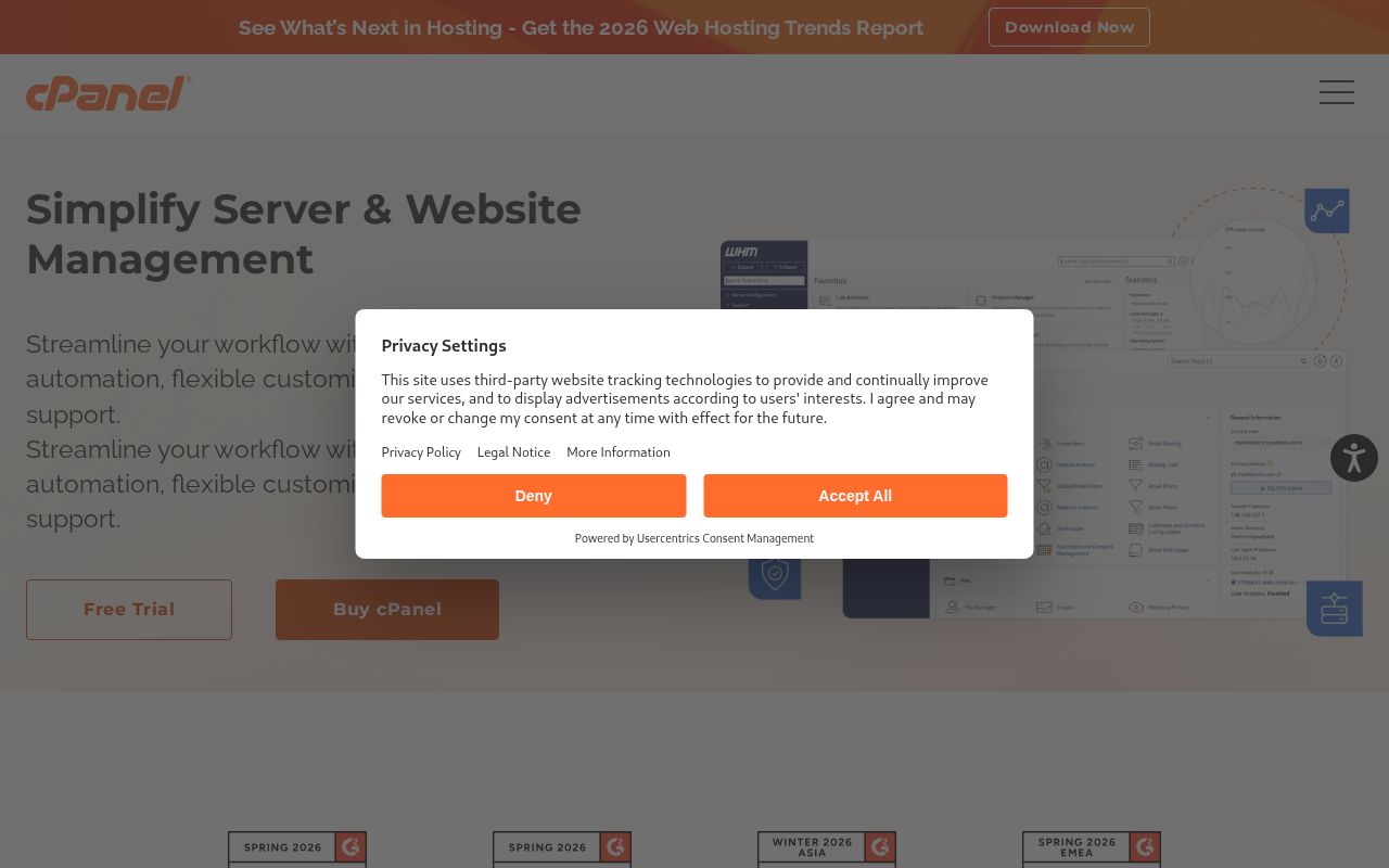 Screenshot of cpanel.net