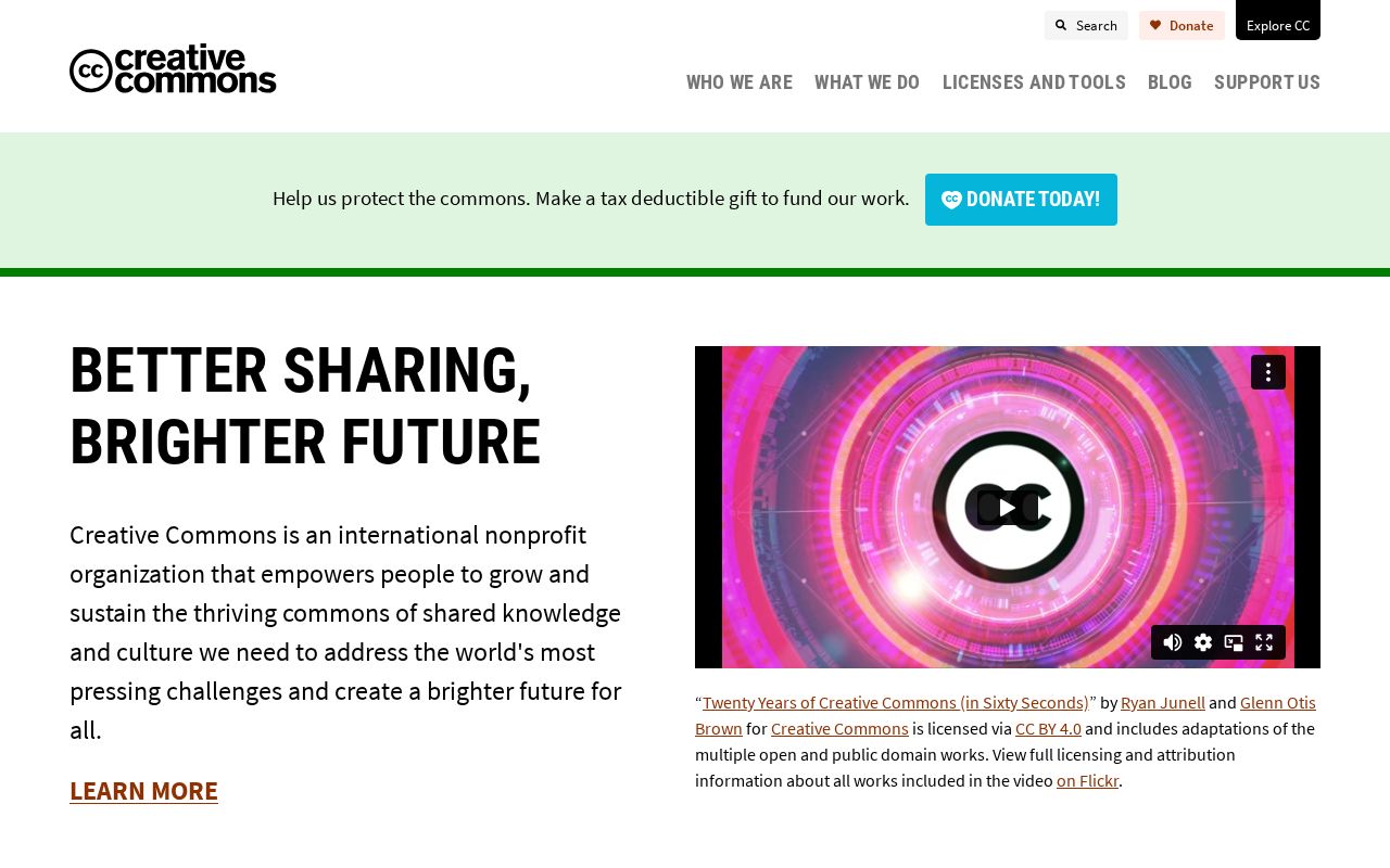 Screenshot of creativecommons.org