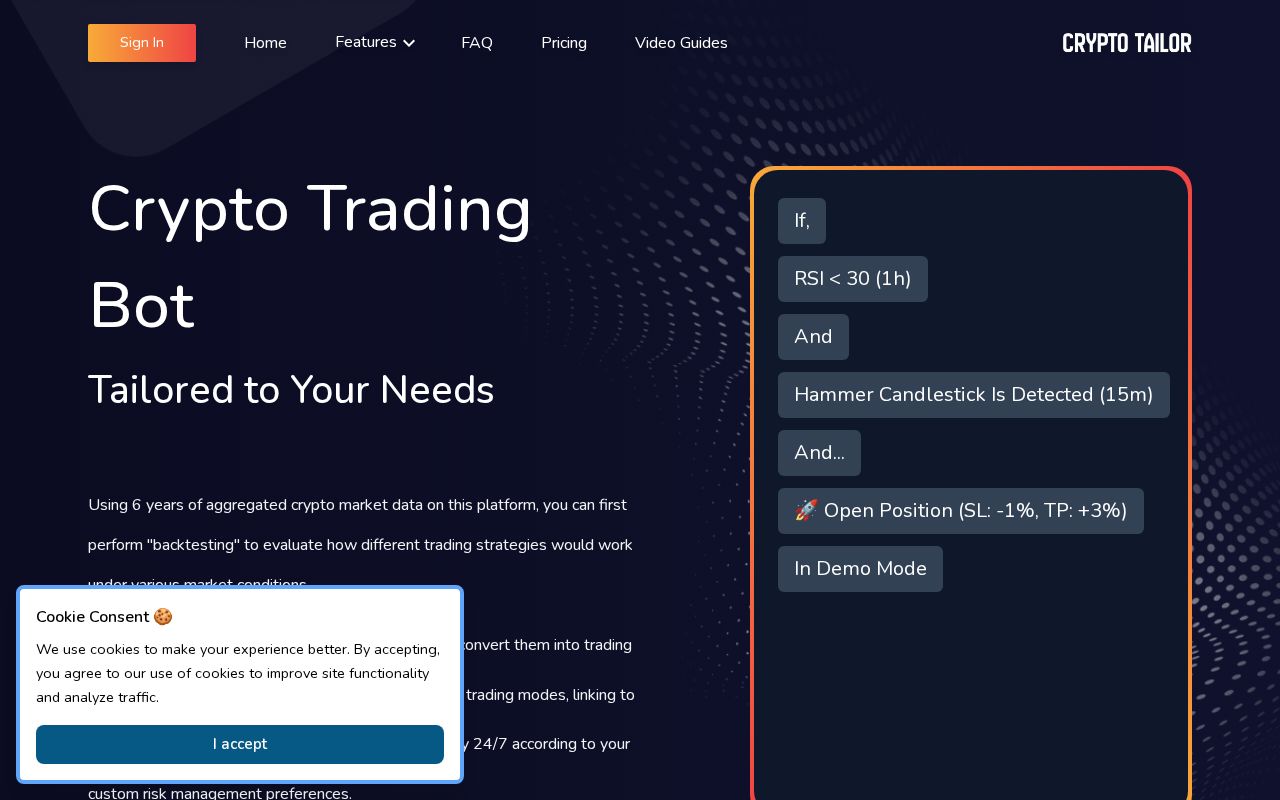 Screenshot of cryptotailor.io