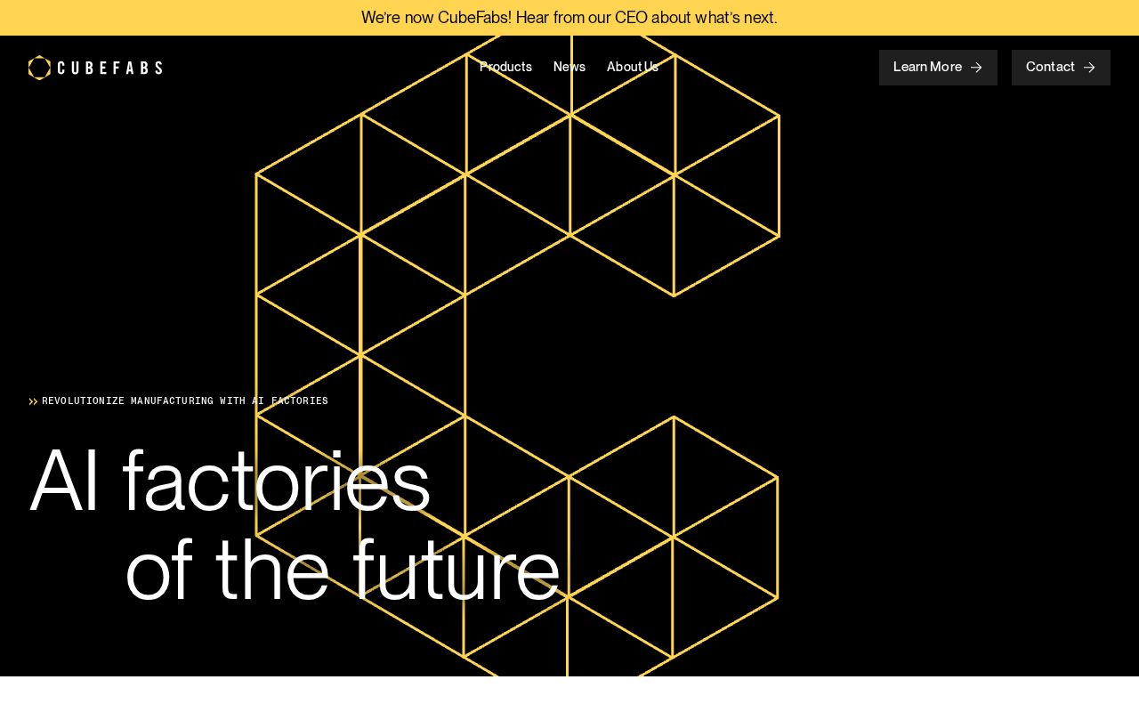 The cubefabs.com homepage, first screen