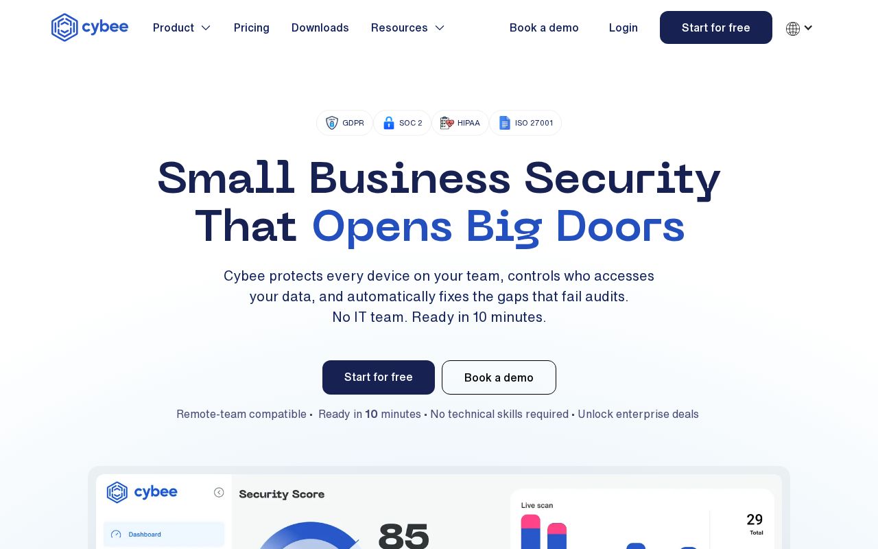 Screenshot of cybee.ai