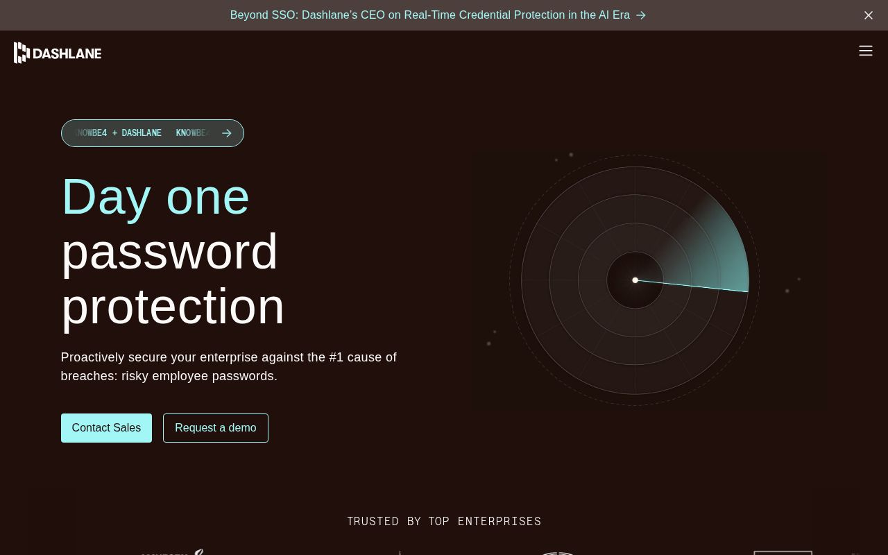 Screenshot of dashlane.com