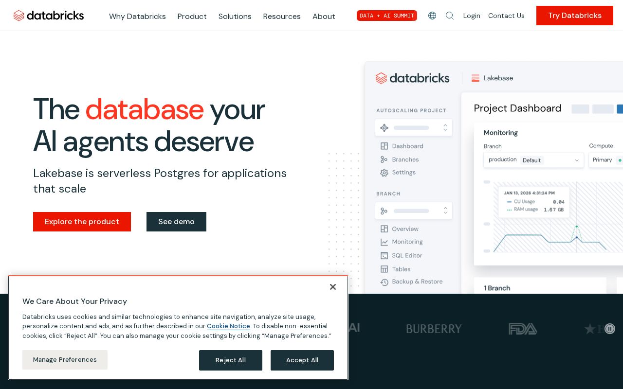 Screenshot of databricks.com