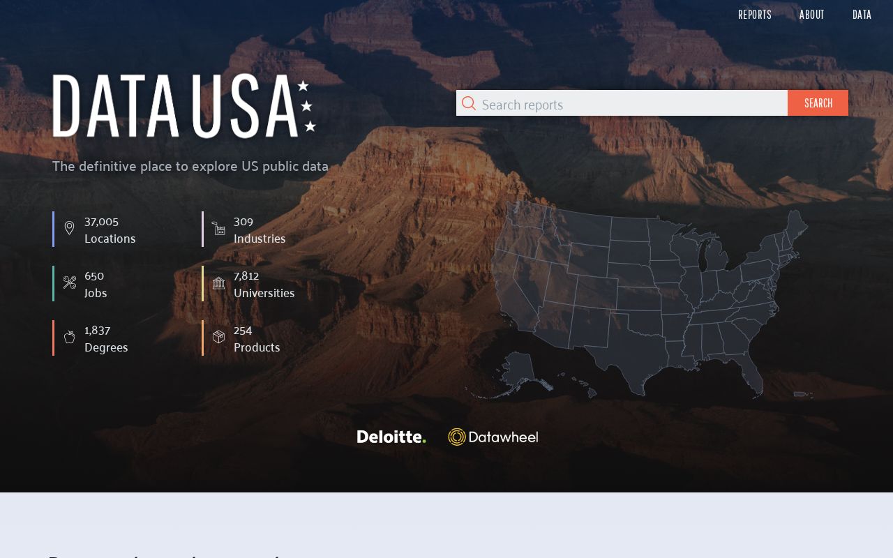 Screenshot of datausa.io