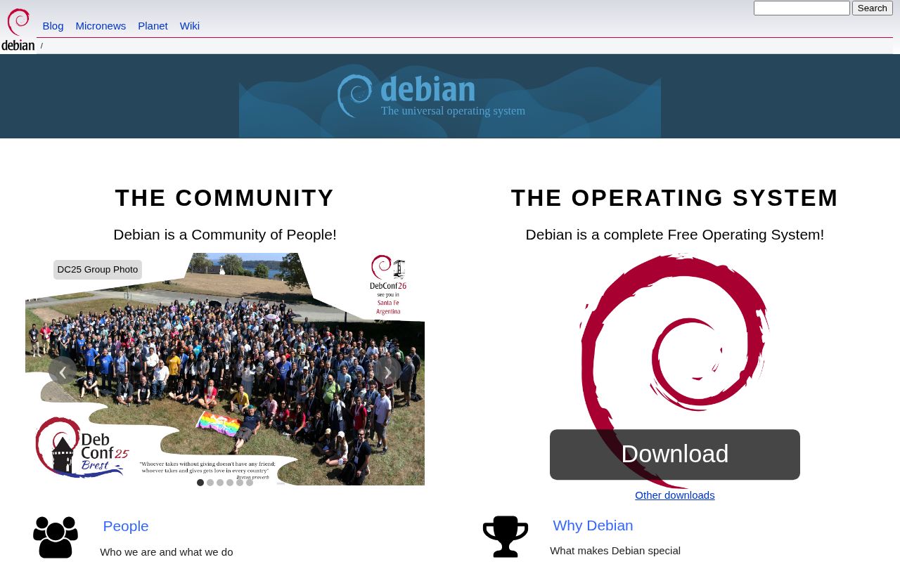 Screenshot of debian.org