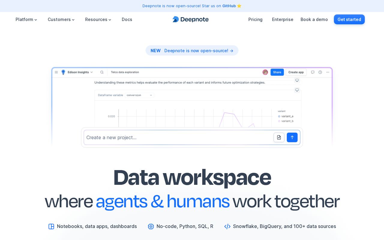 Screenshot of deepnote.com