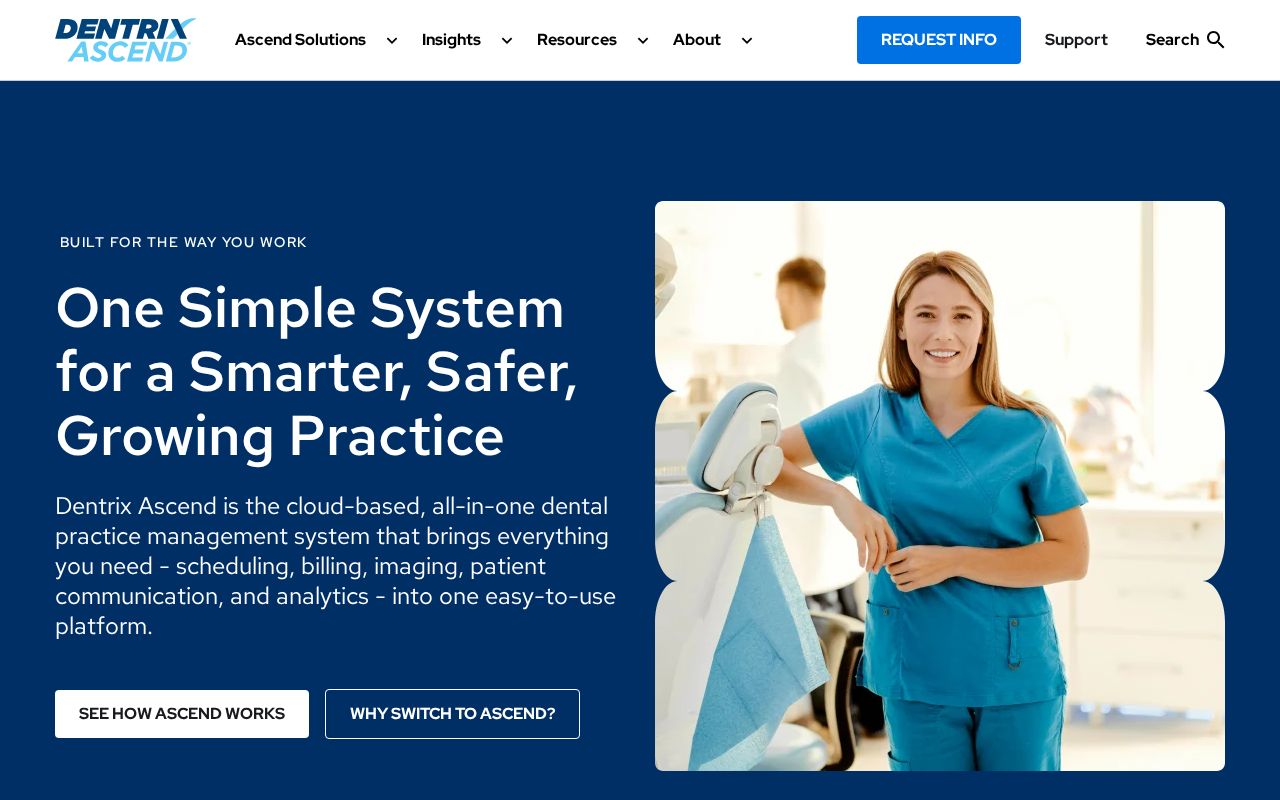 Screenshot of dentrixascend.com