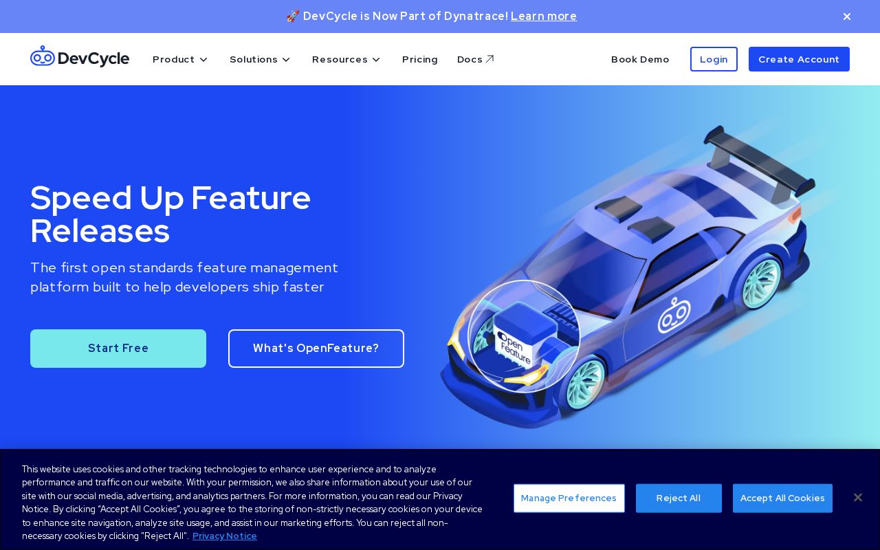 Screenshot of devcycle.com