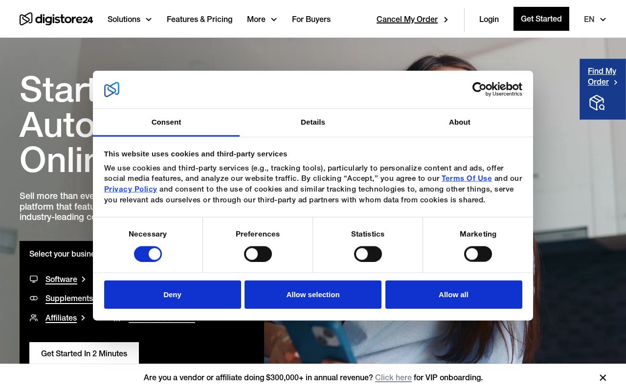 Screenshot of digistore24.com