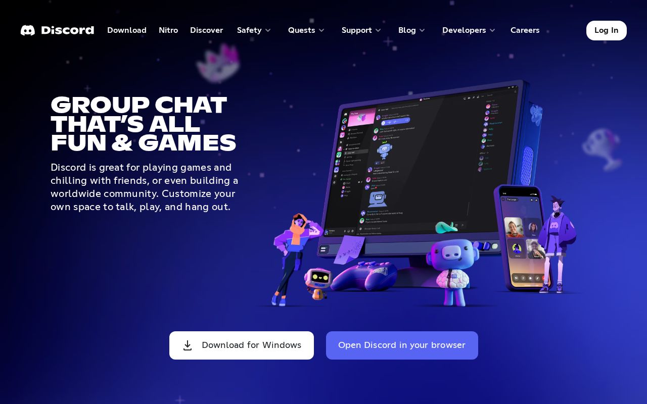 Screenshot of discord.com