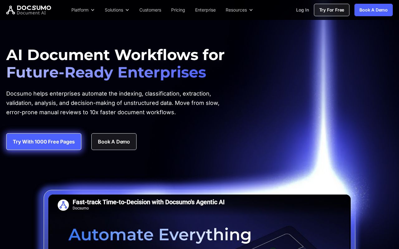 Screenshot of docsumo.com