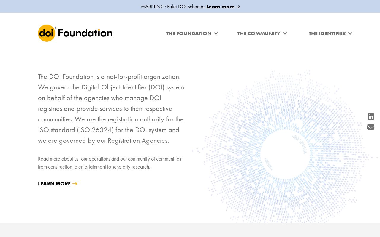 Screenshot of doi.org