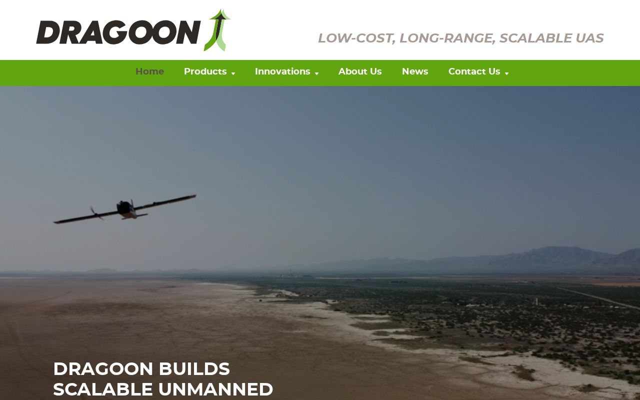 The dragoon.tech homepage, first screen