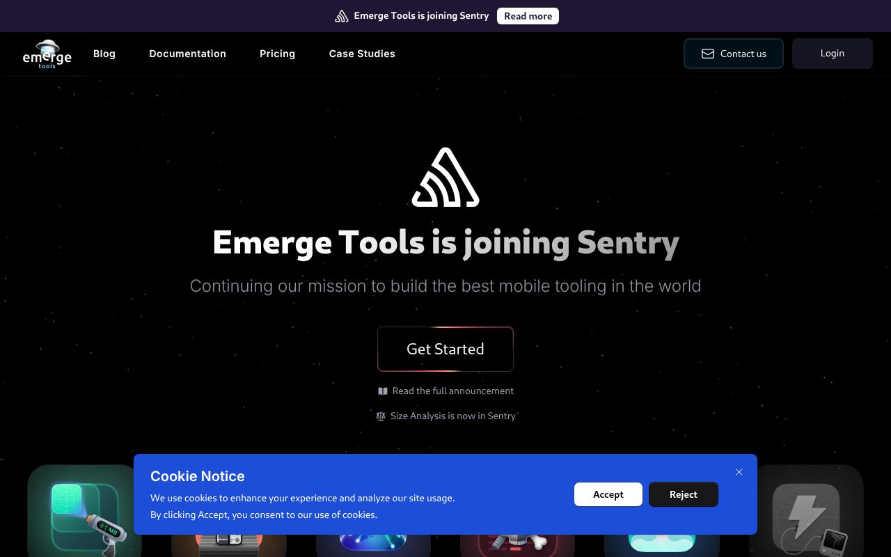 Screenshot of emergetools.com