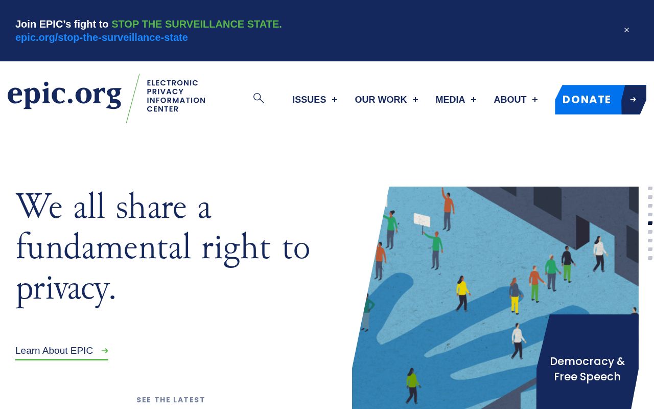 Screenshot of epic.org