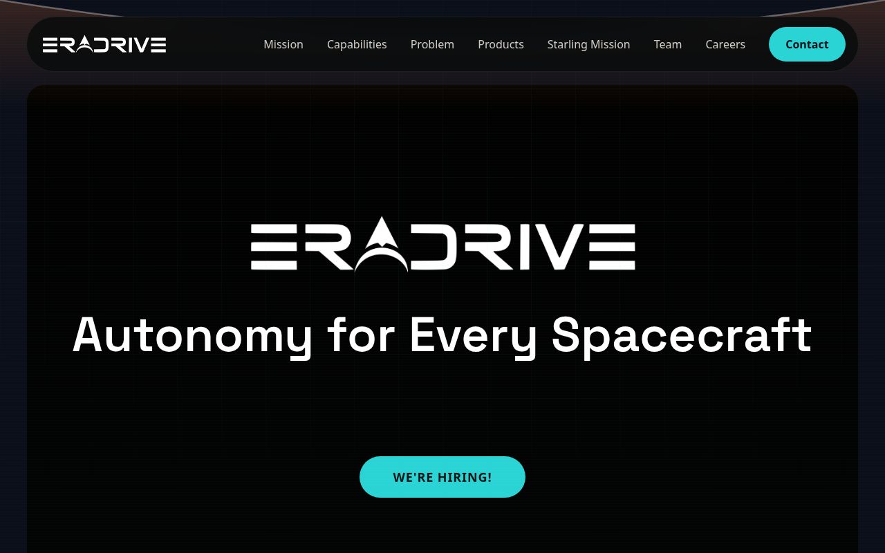 The eradrive.space homepage, first screen