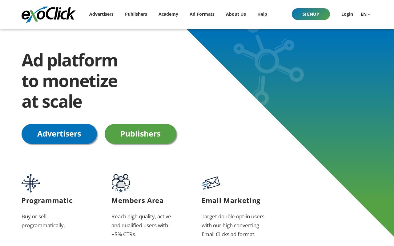 Screenshot of exoclick.com