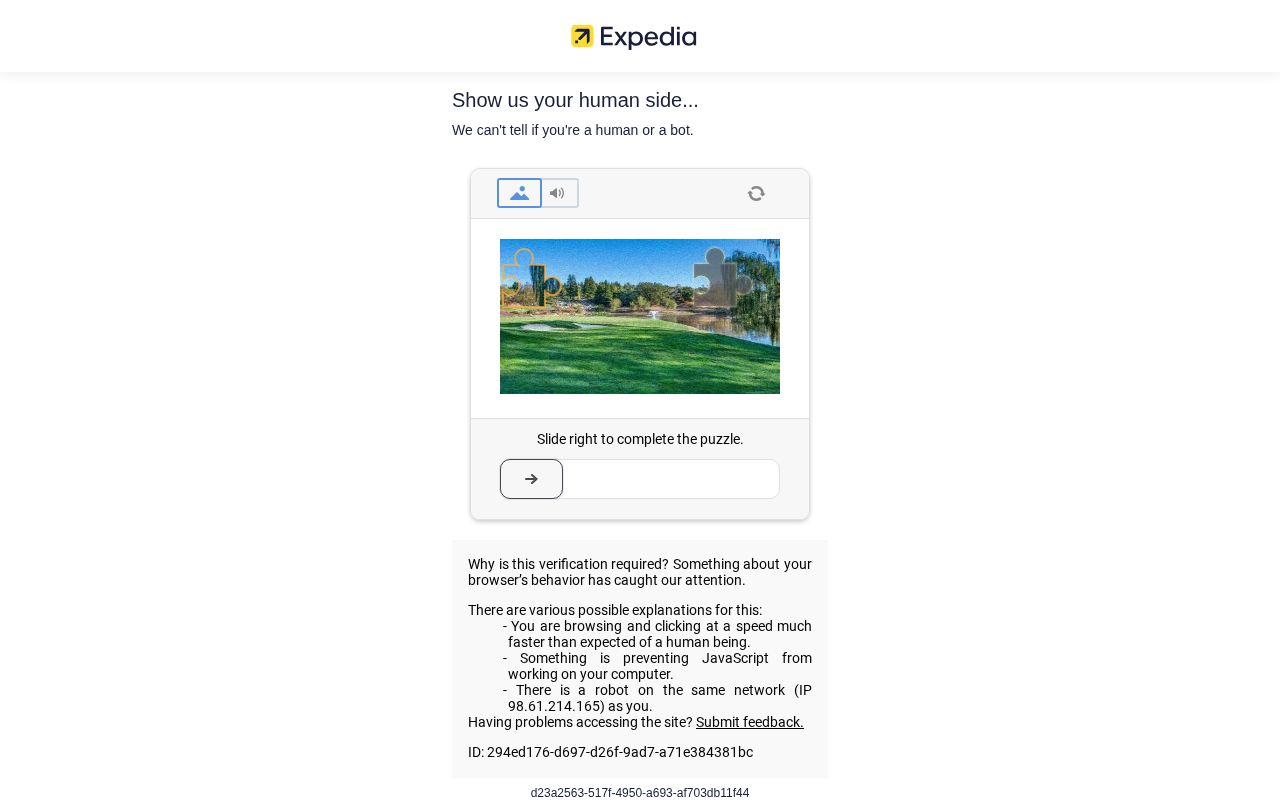 Screenshot of expedia.com