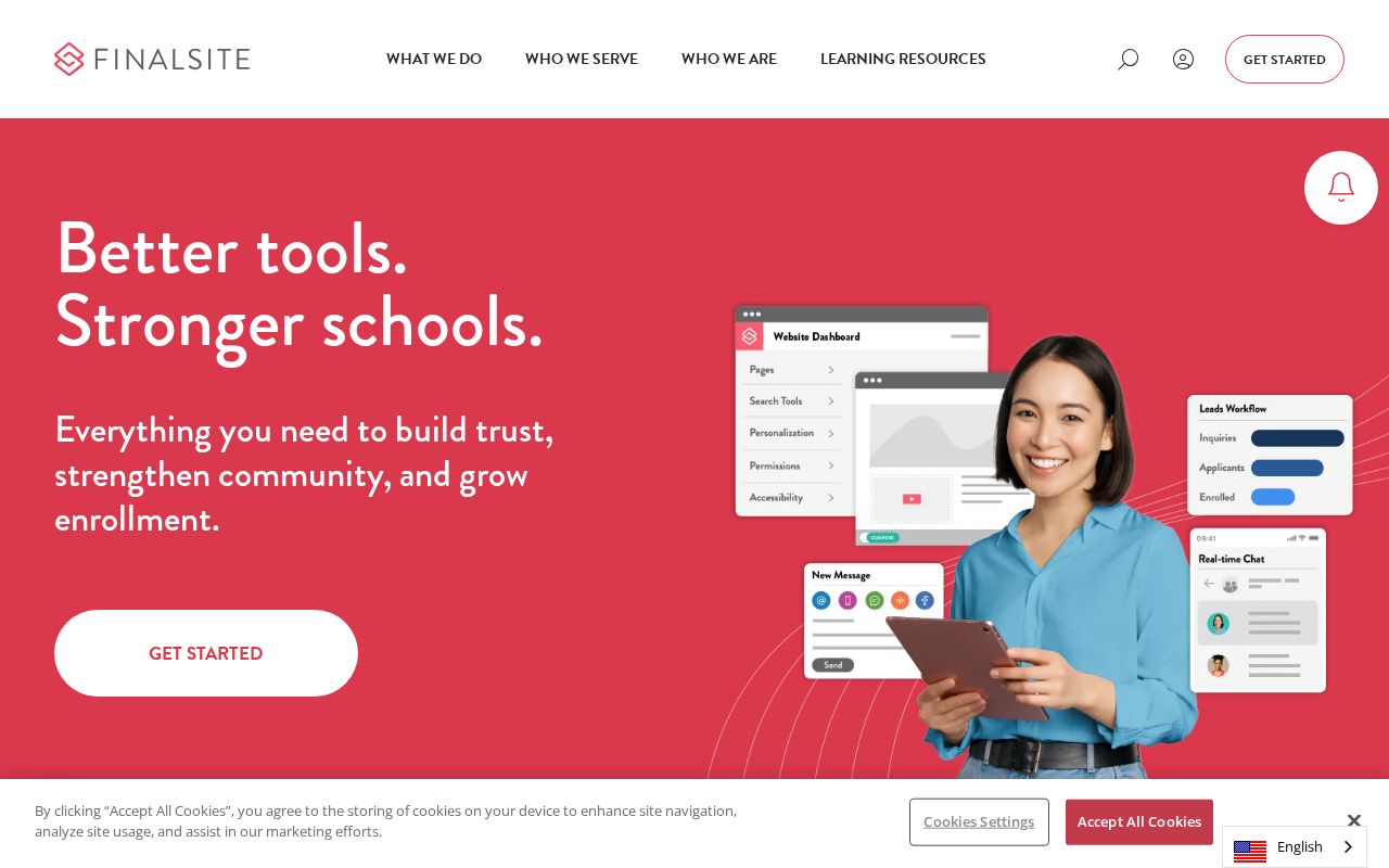 Screenshot of finalsite.com