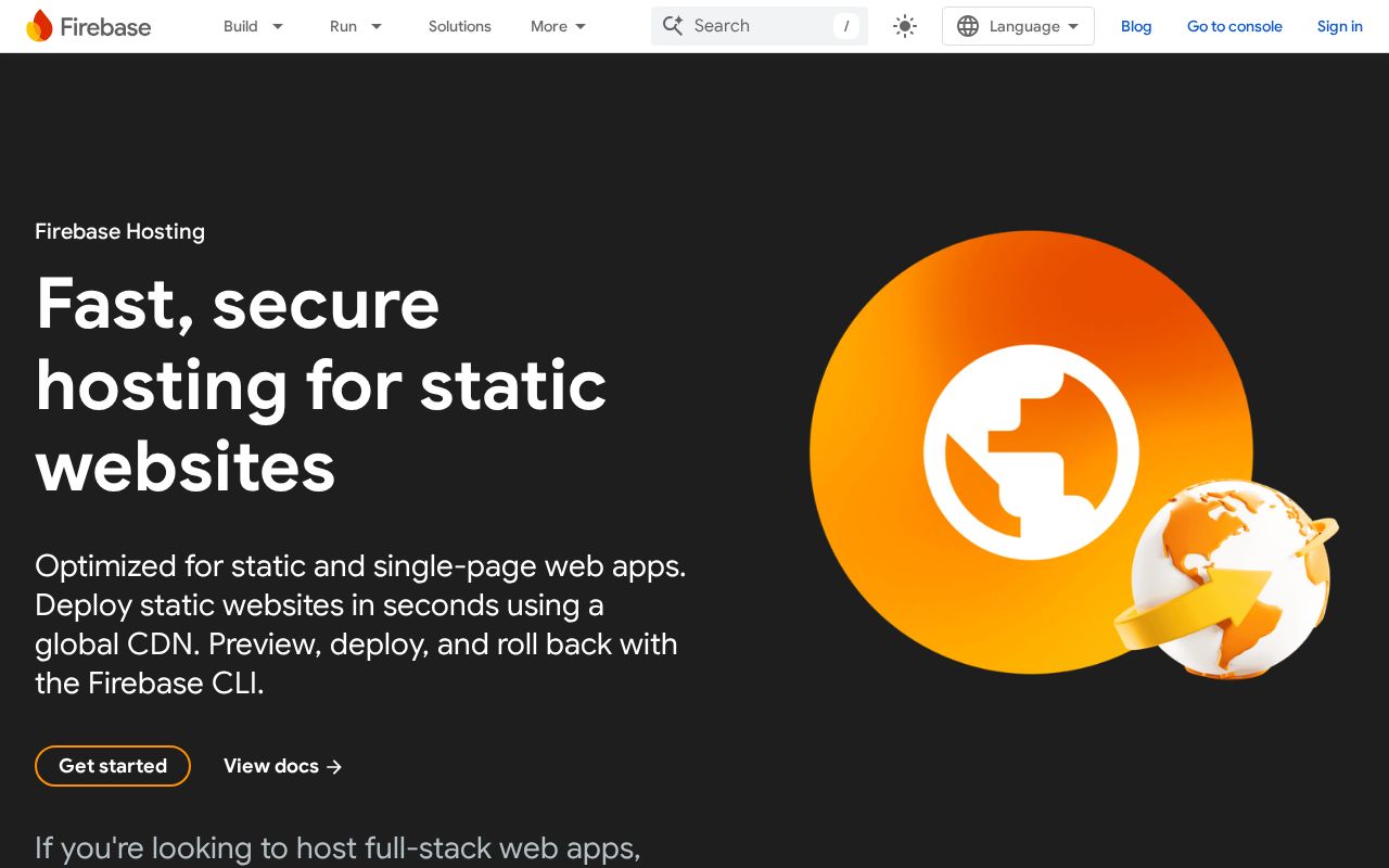 Screenshot of firebaseapp.com