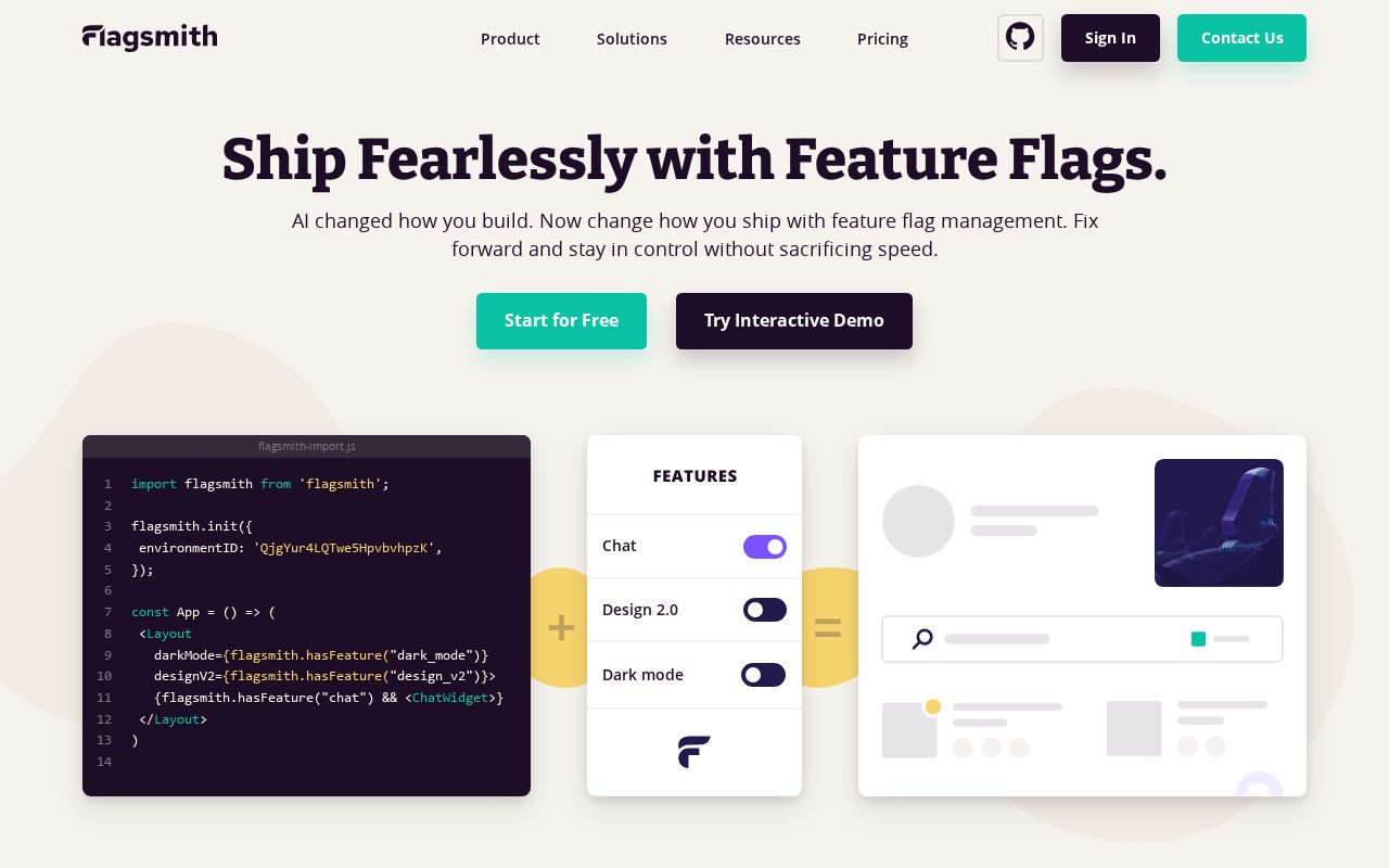 Screenshot of flagsmith.com