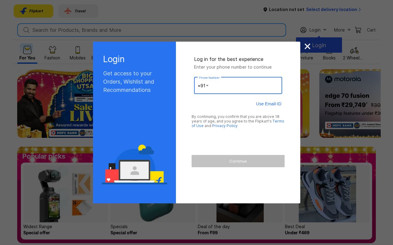 Screenshot of flipkart.com