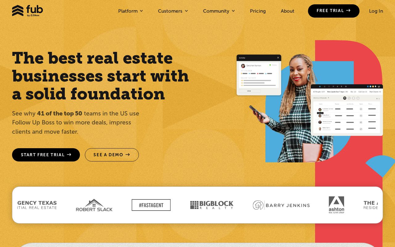 Screenshot of followupboss.com