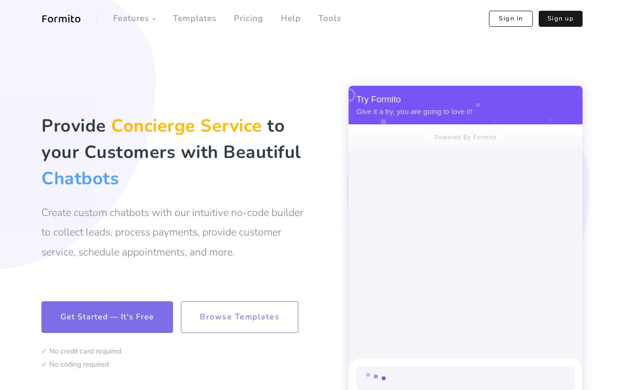 Screenshot of formito.com
