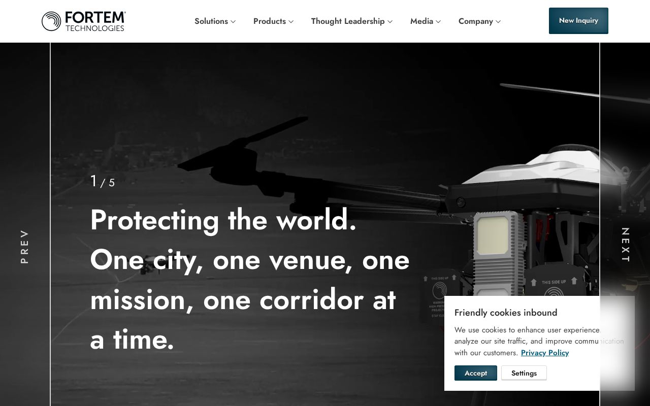 The fortemtech.com homepage, first screen