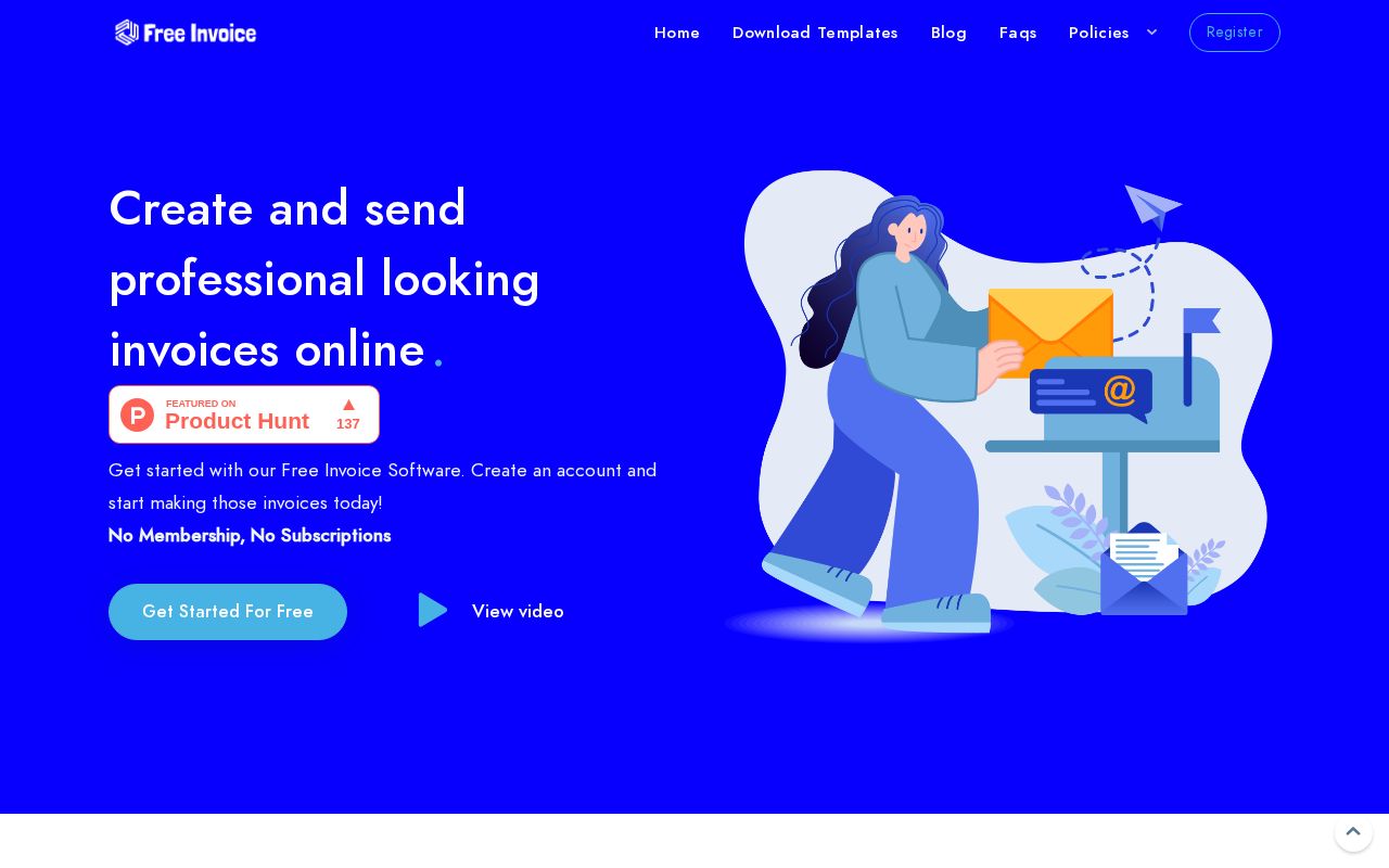 Screenshot of free-invoice.co.za