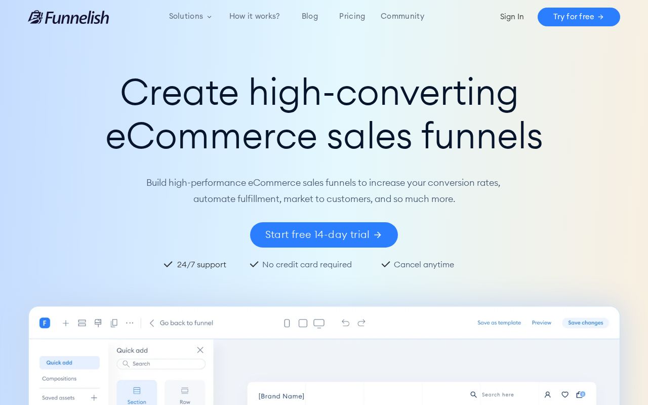 Screenshot of funnelish.com
