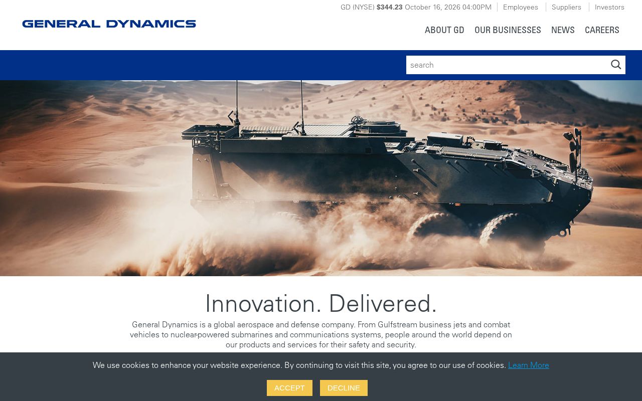 The gd.com homepage, first screen