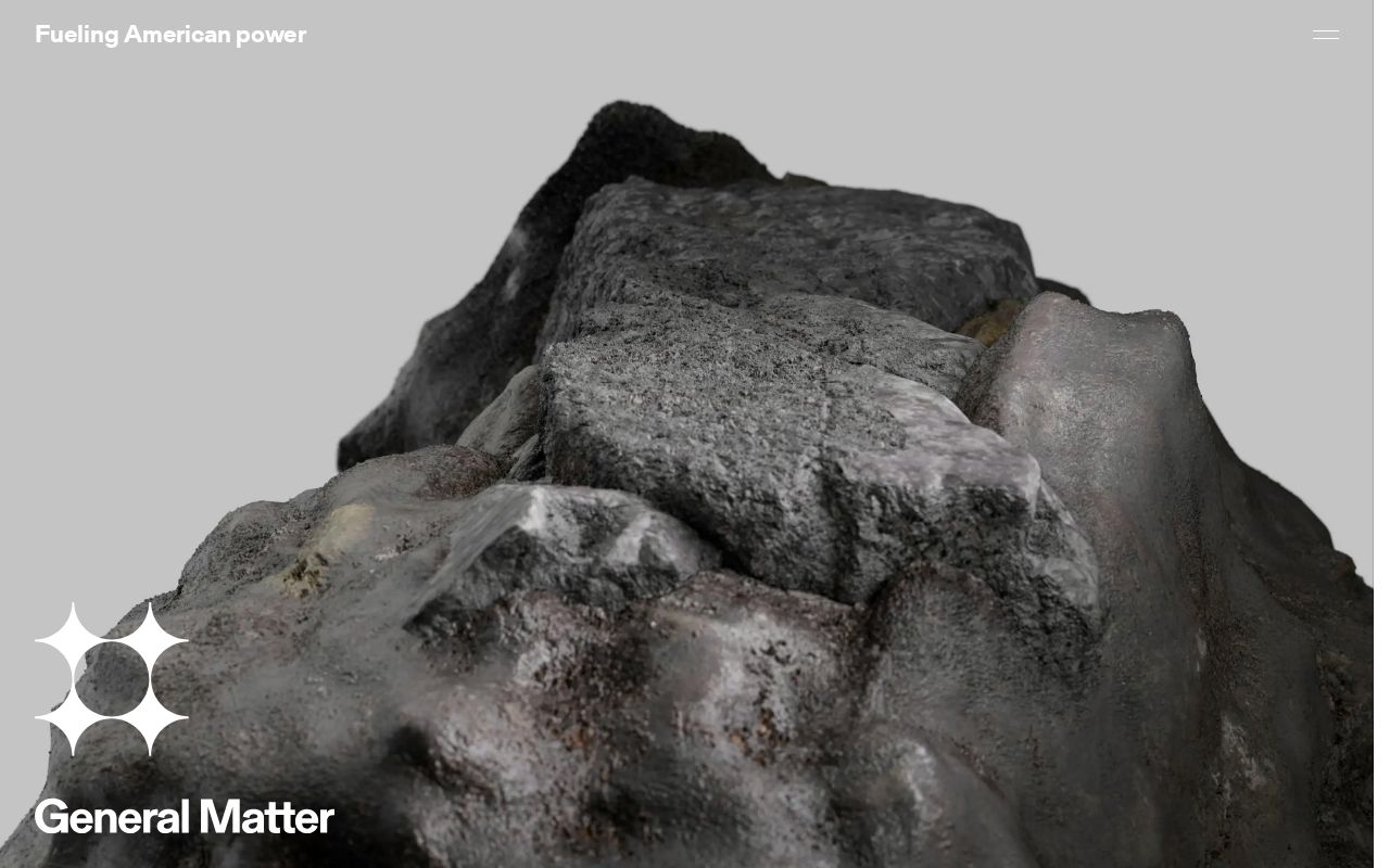 The generalmatter.com homepage, first screen