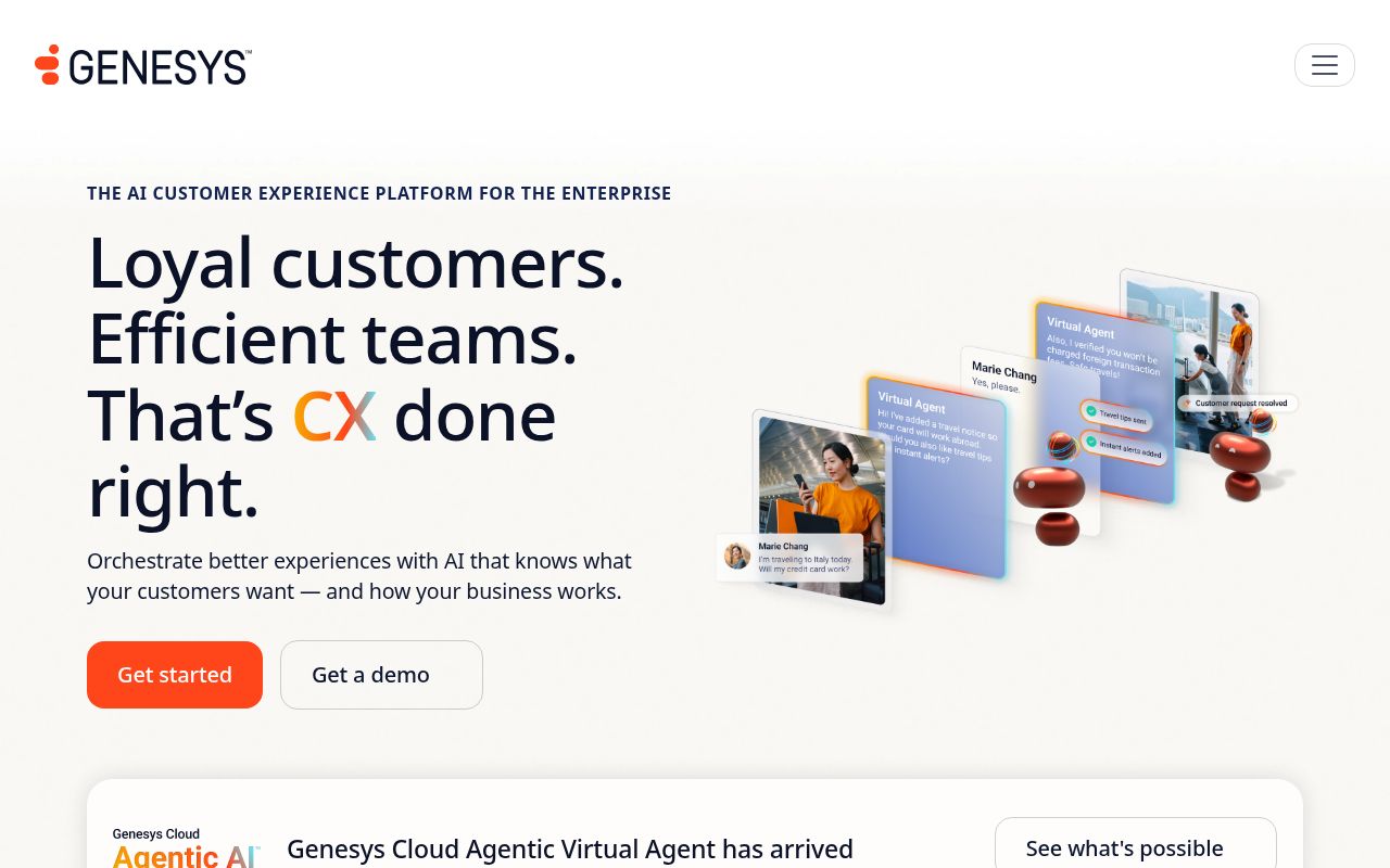 Screenshot of genesys.com