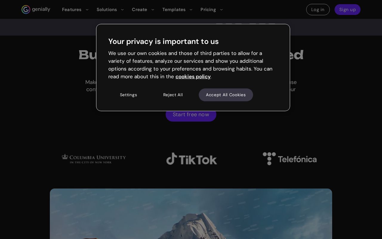 Screenshot of genially.com