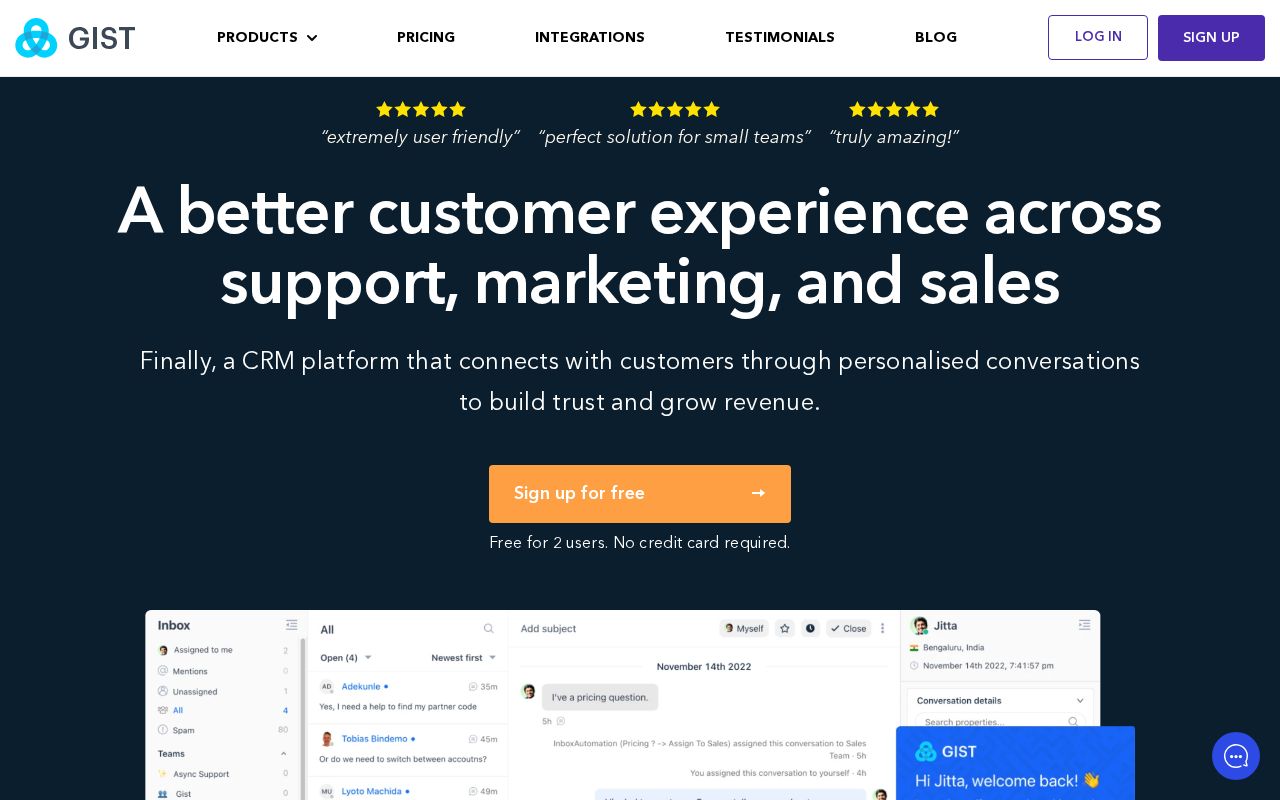 Screenshot of getgist.com