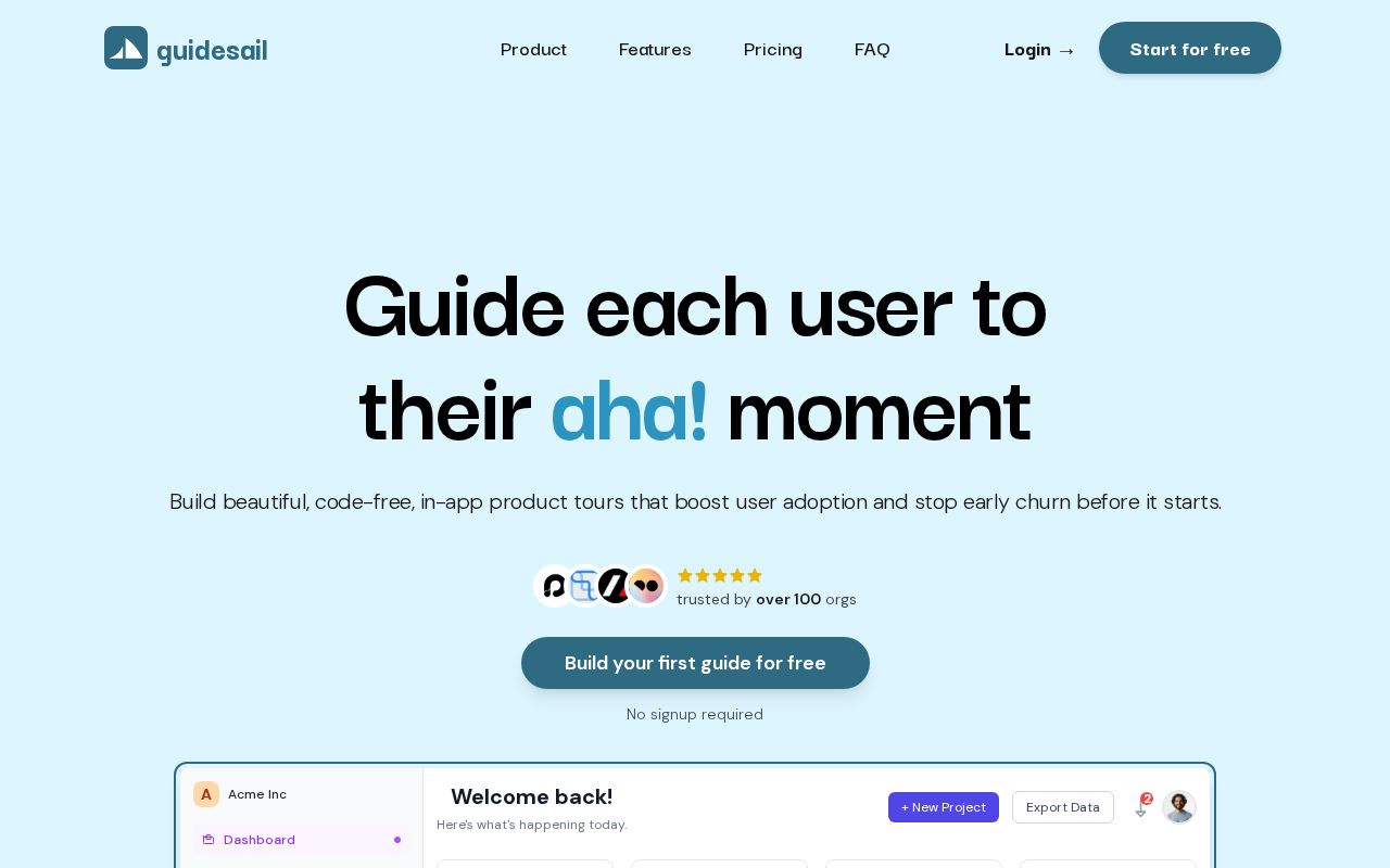 Screenshot of getguidesail.com