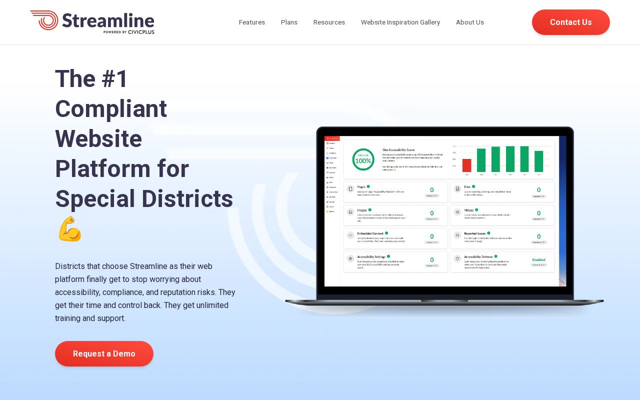 The getstreamline.com homepage, first screen