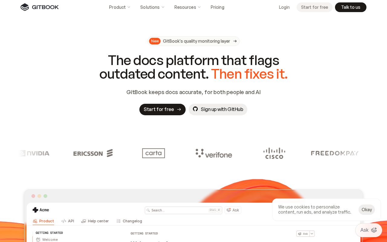 Screenshot of gitbook.io