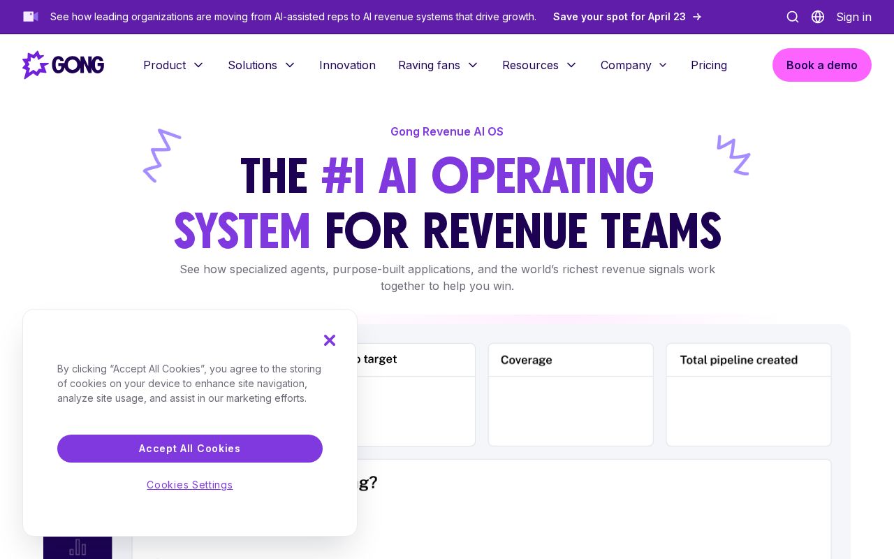 Screenshot of gong.io