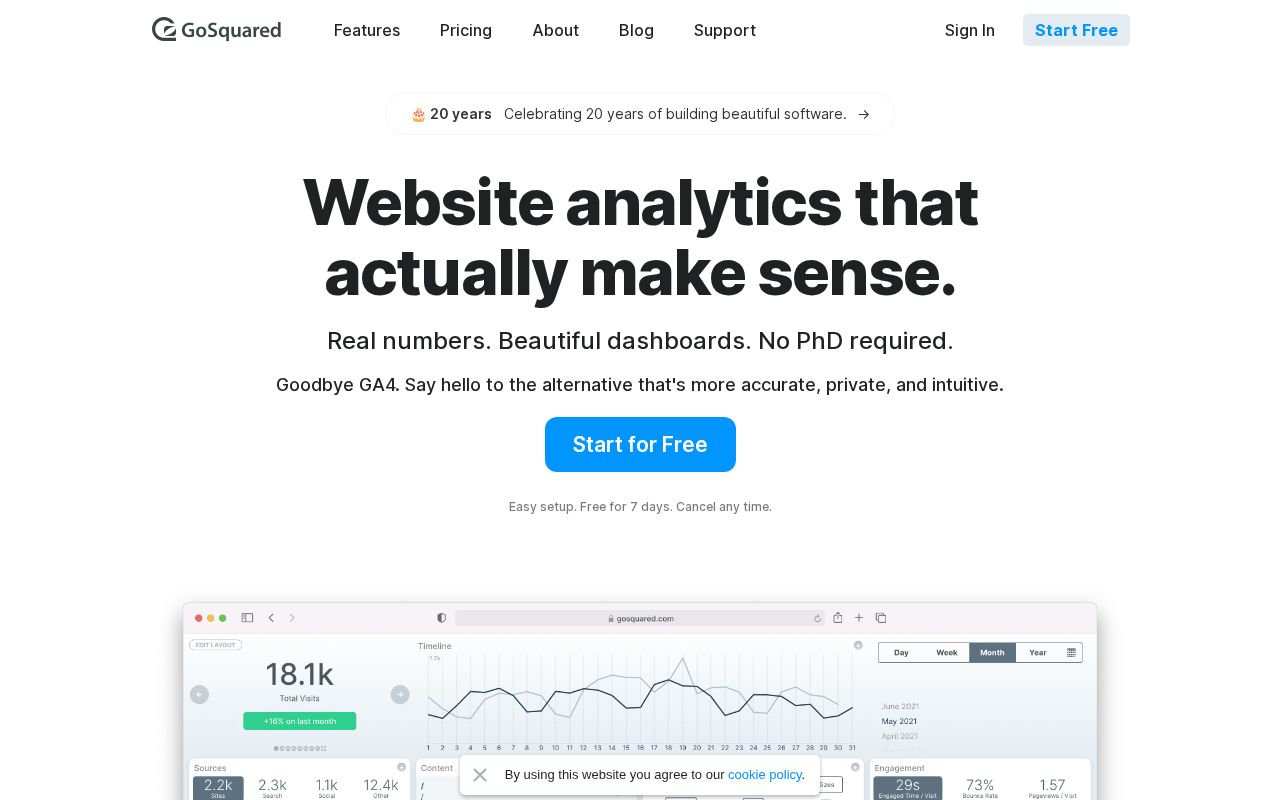 Screenshot of gosquared.com