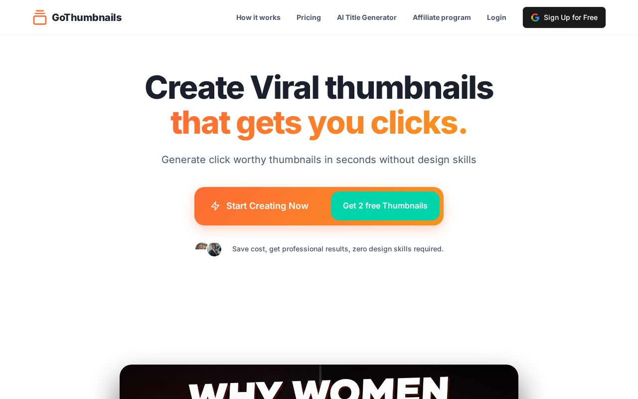 Screenshot of gothumbnails.com