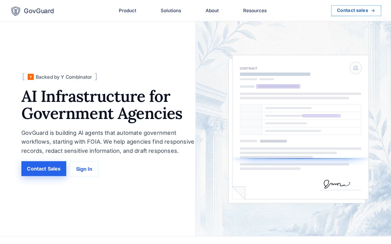 The govguard.com homepage, first screen
