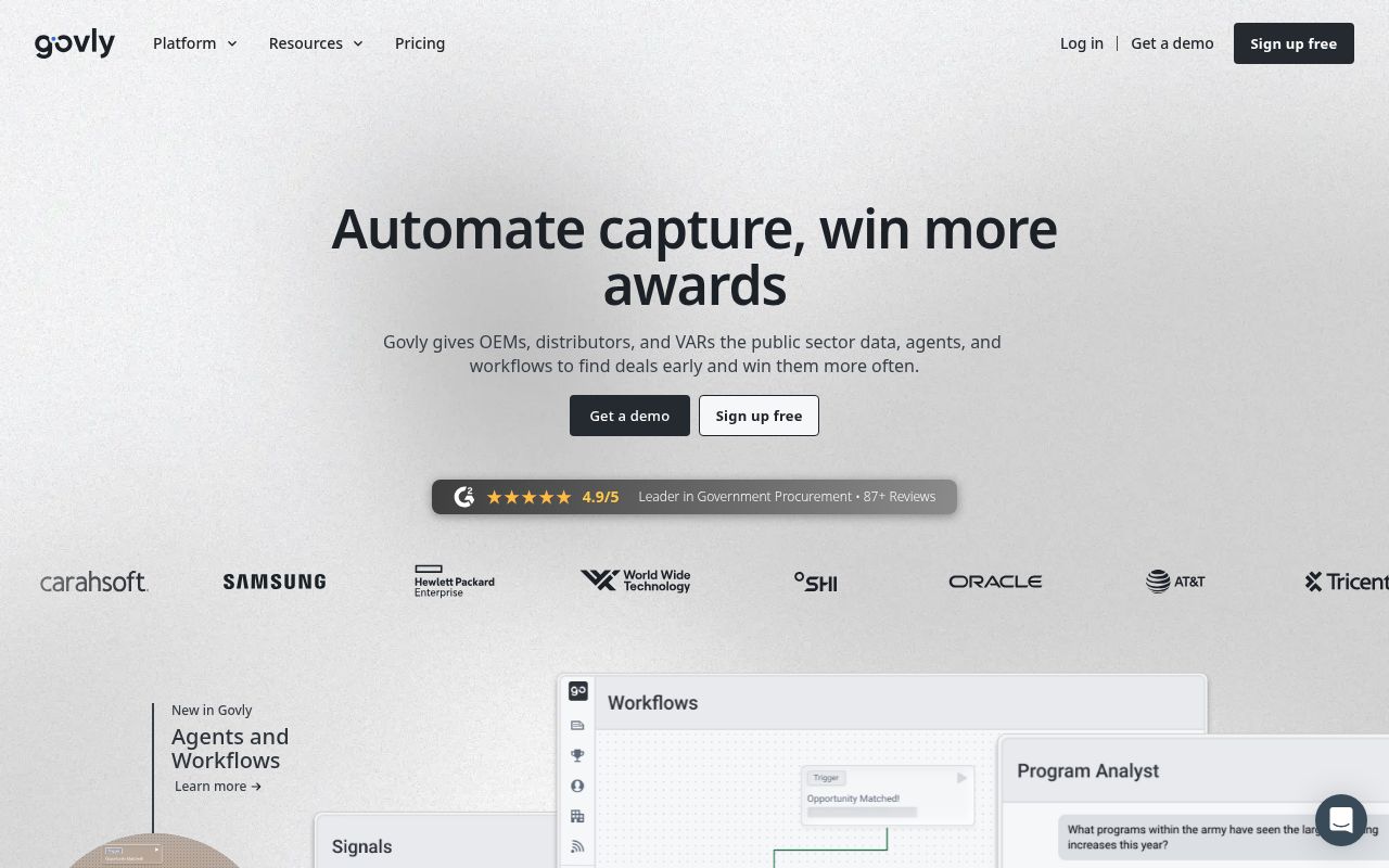 The govly.com homepage, first screen