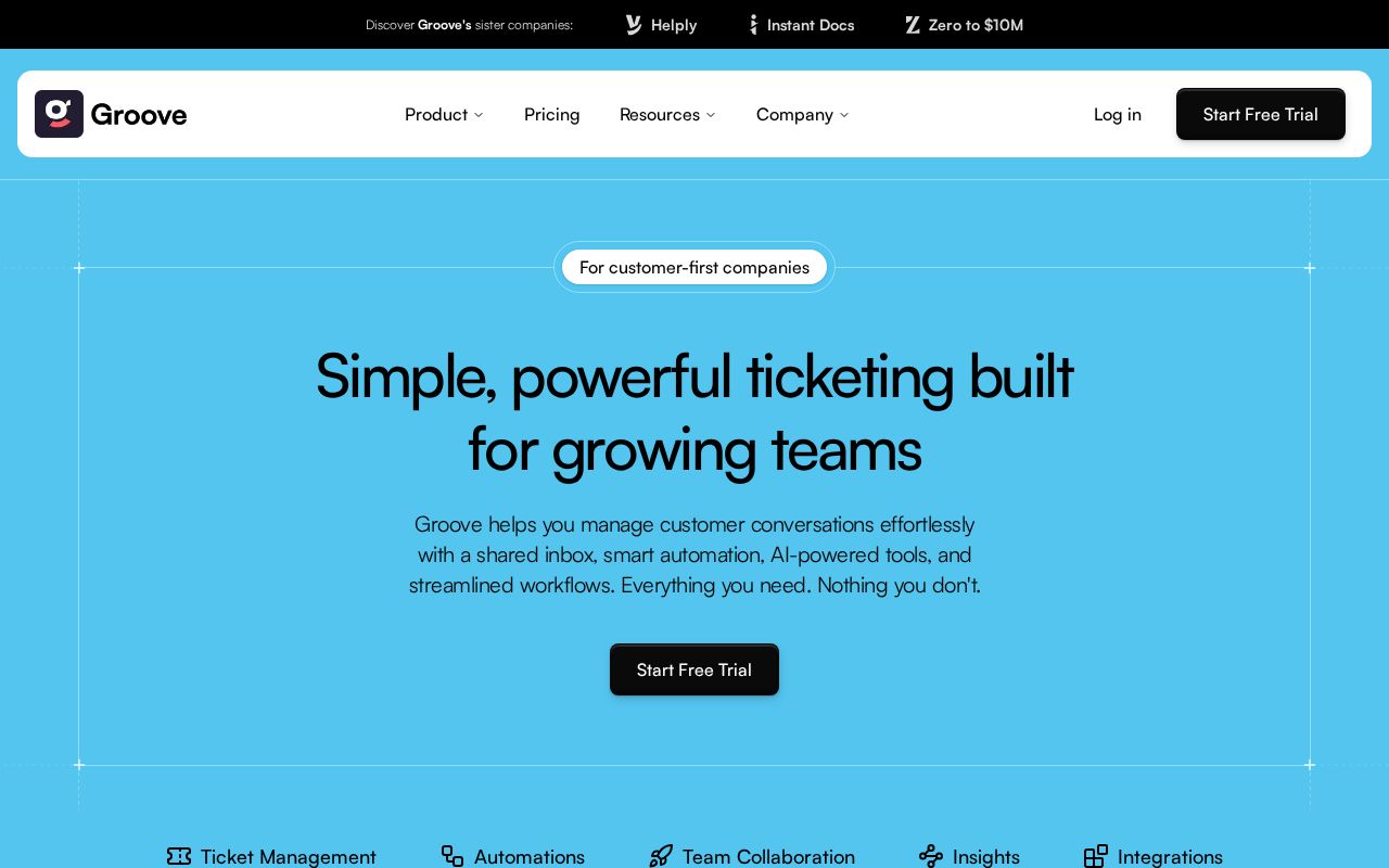 Screenshot of groovehq.com