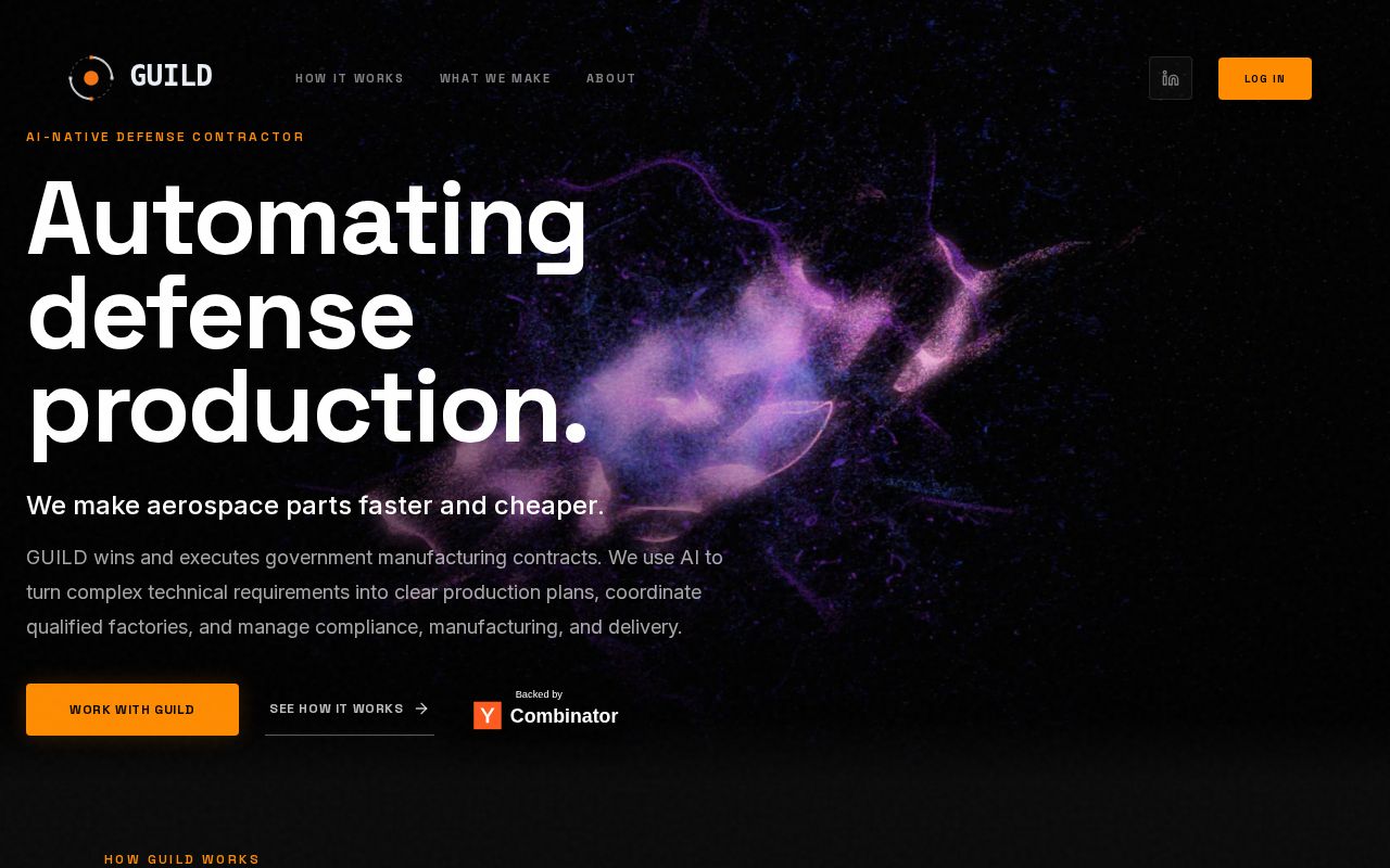 The guildai.co homepage, first screen