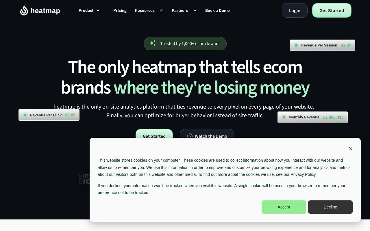 Screenshot of heatmap.com