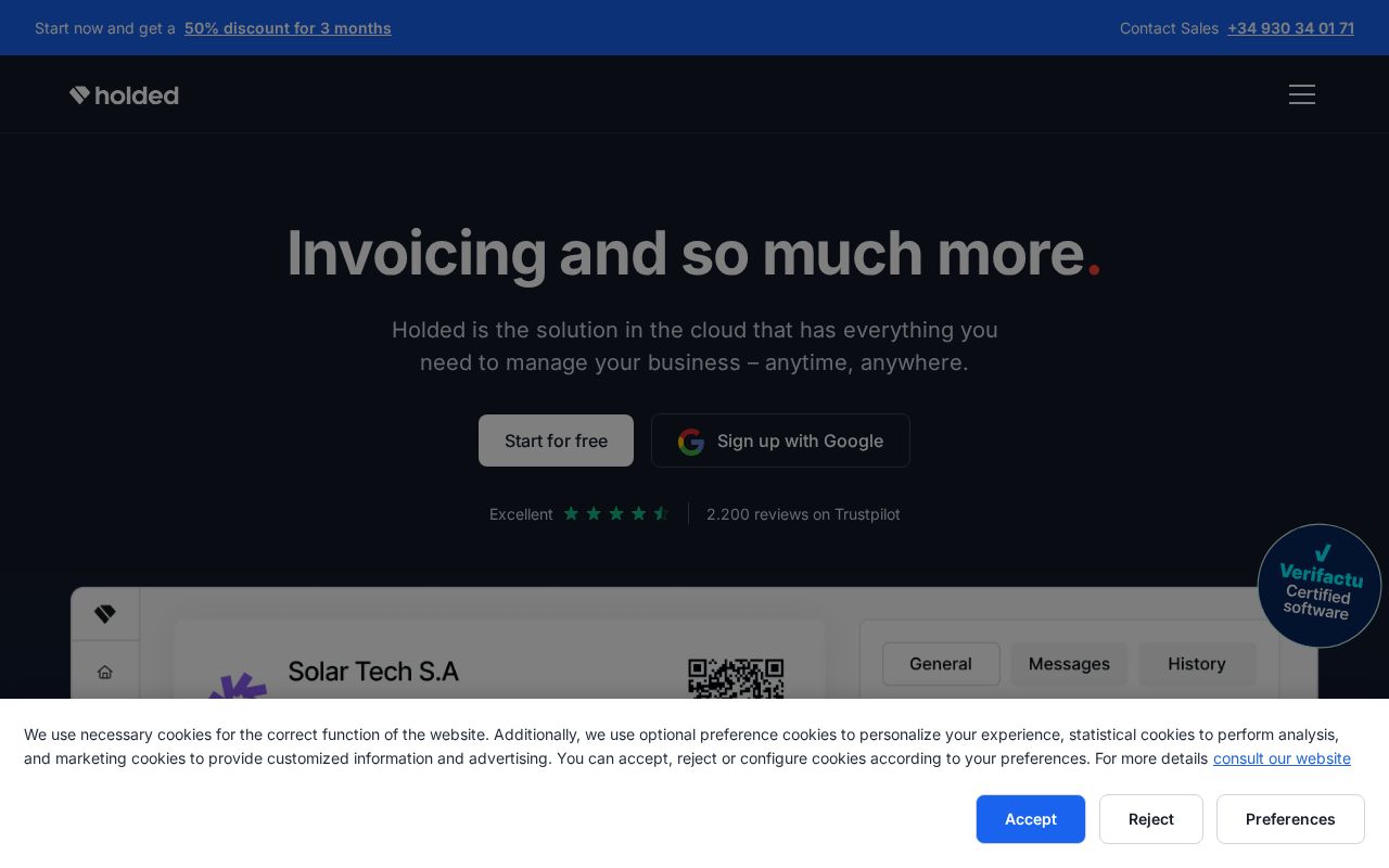Screenshot of holded.com